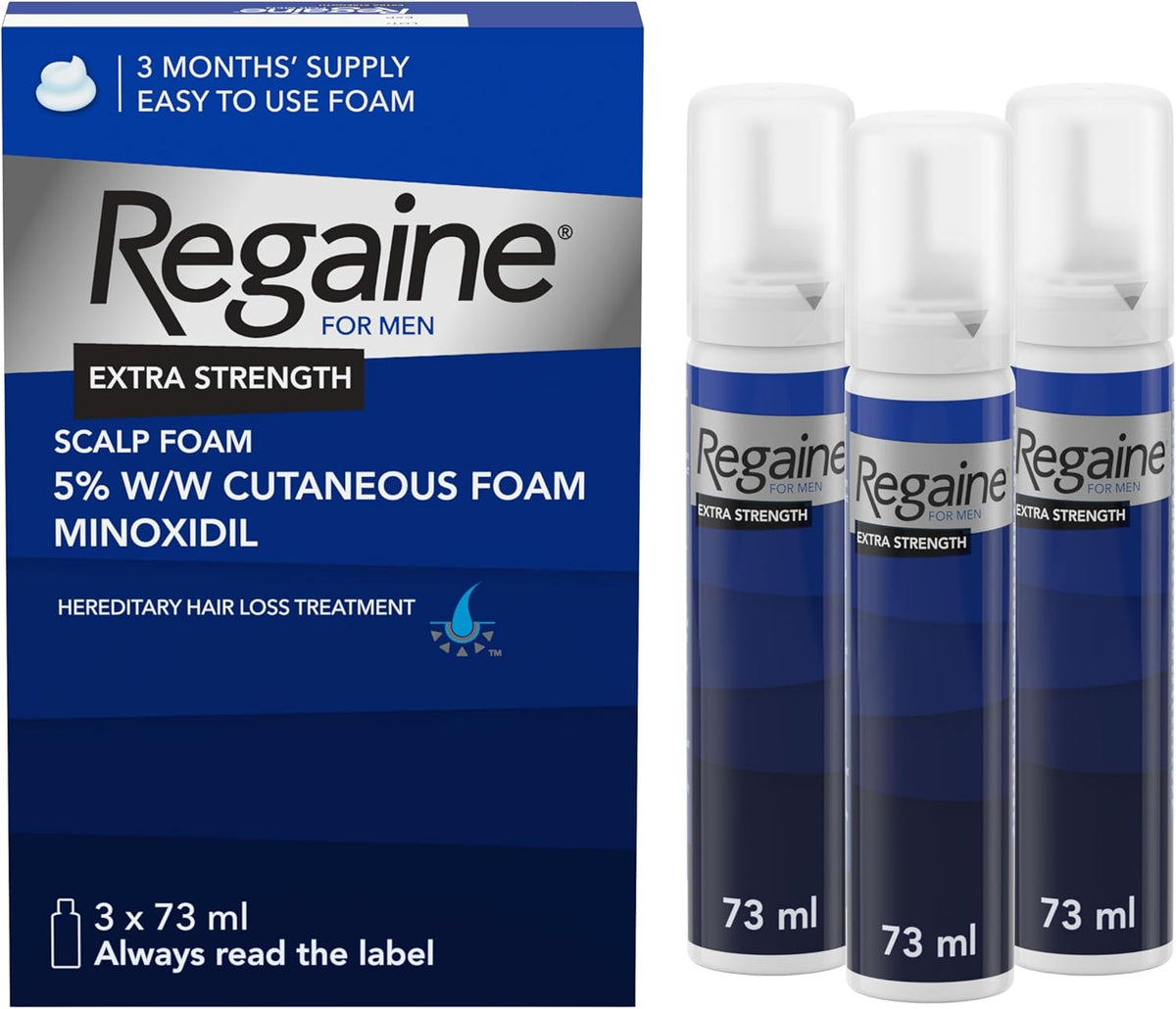 Regaine For Men Extra Strength Scalp Foam 5% Minoxidil triple pack 3 x 73ml