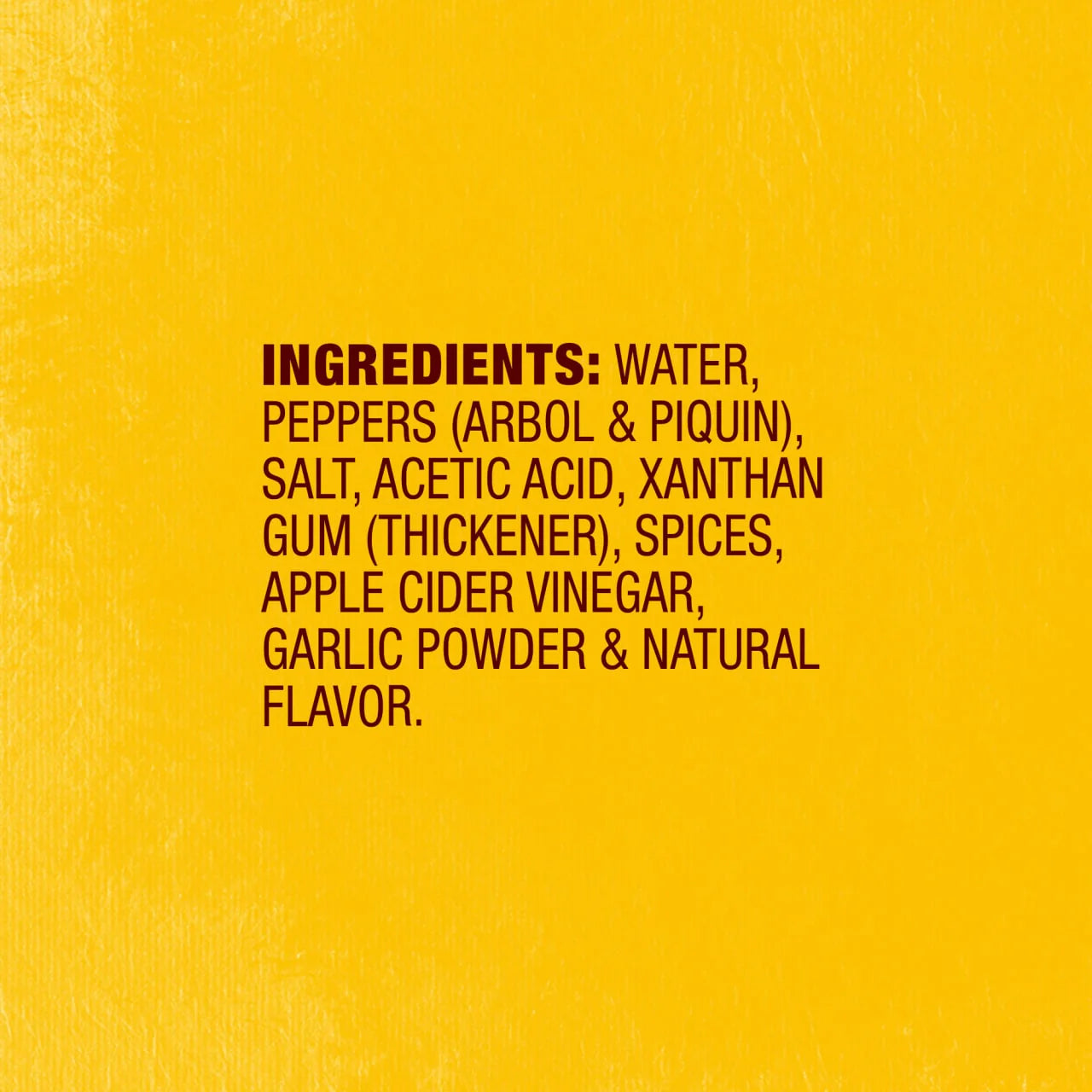 Cholula Original Hot Sauce ingredients label 360ml