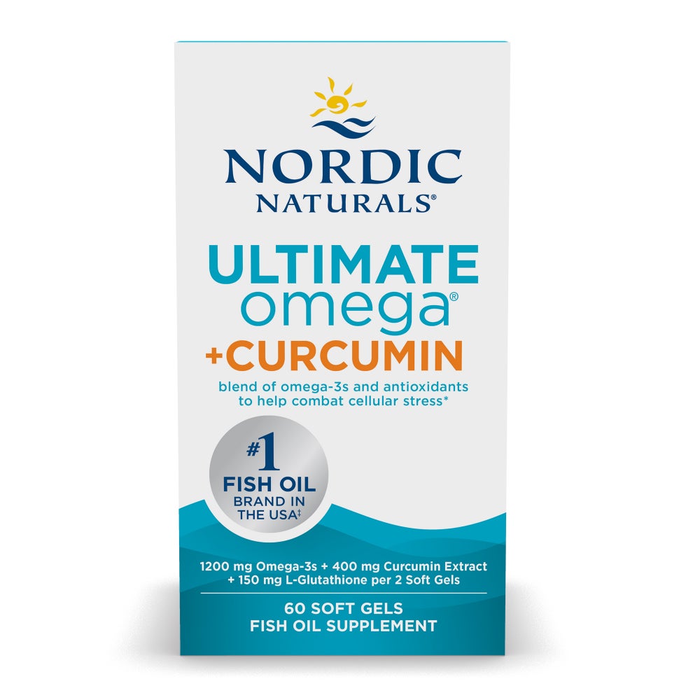 Nordic Naturals Omega Curcumin lemon soft gels box, 60 count