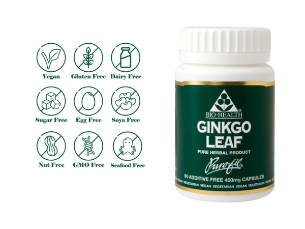 Bio-Health Ginkgo Leaf 450mg Capsules - 60 Count