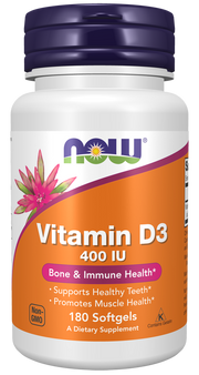 NOW Vitamin D3 400 IU 1000 IU 2000 IU 5000 IU - Softgel and Chewable