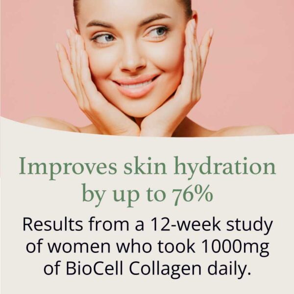 Lifestyle/use image: Good Health Naturally Joint and Skin Matrix collagen supplement daily routine capsules 120 count