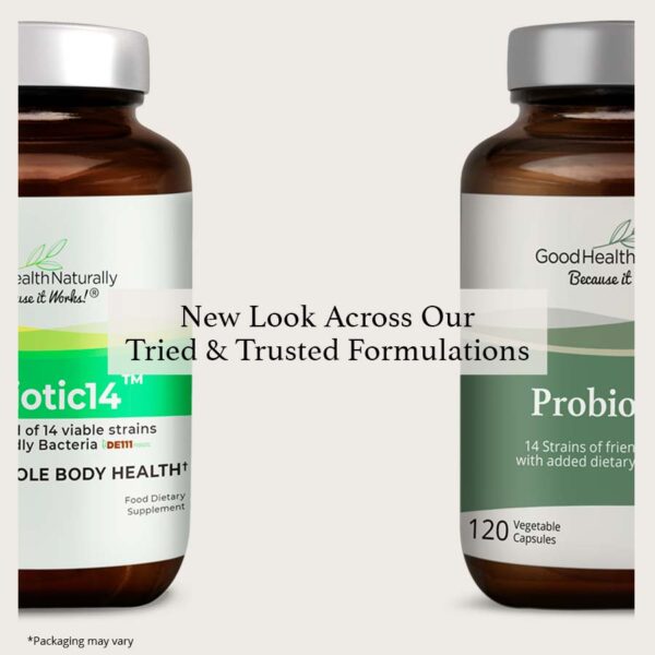Good Health Naturally Probiotic 14 Multi-Strain 120 Veg Capsules new look