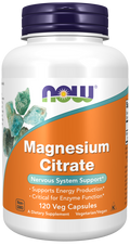Suplemento de Magnesio NOW - Cápsulas Vegetales de Citrato de Magnesio Elemental 400 mg