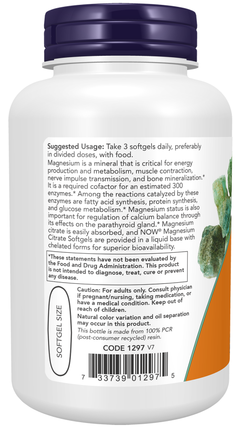 NOW Magnesium Citrate Softgels