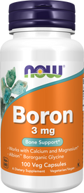 NOW Boron 3 mg Veg Capsules - Albion™ Bororganic Glycine