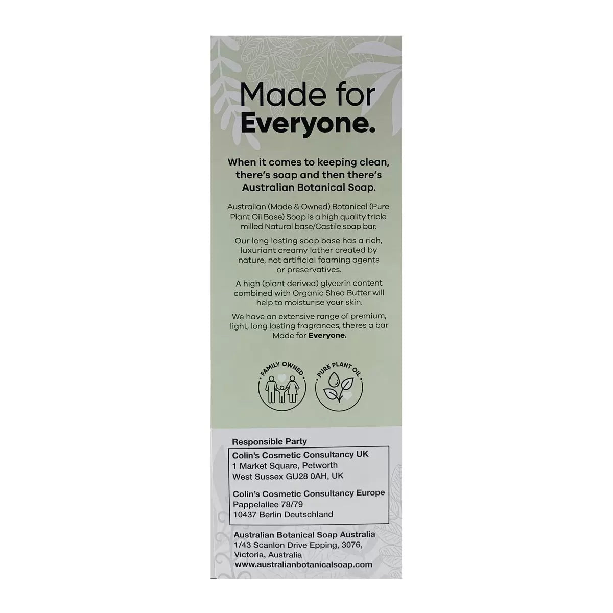 Pack of 8 Australian Botanical Lemongrass & Lemon Myrtle Soap Bars.