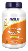 NOW Cold Pressed Pumpkin Seed Oil Softgels 1000 mg - Non-GMO