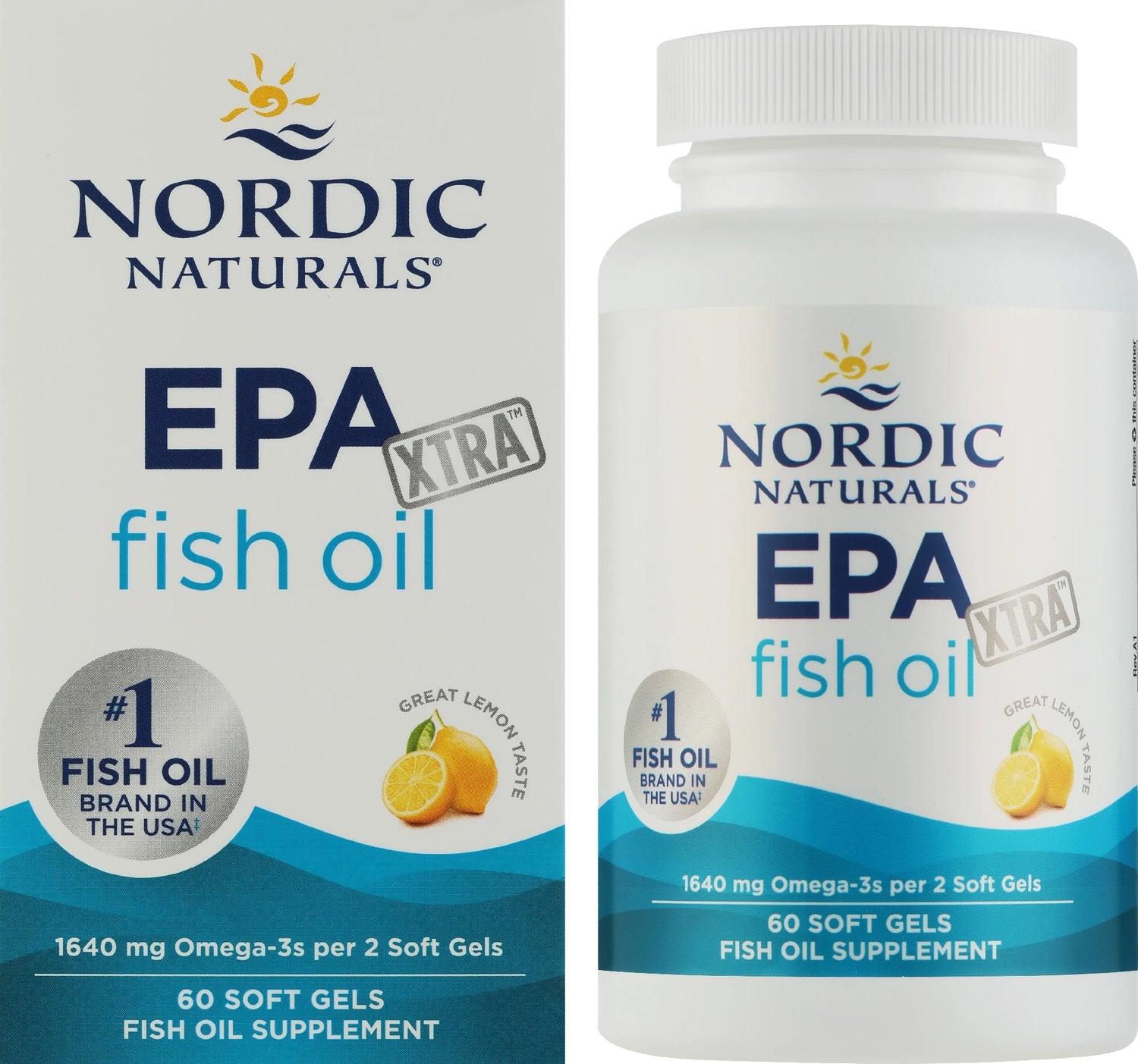 Nordic Naturals EPA Xtra - 1640 mg Omega-3, cápsulas blandas sabor limón - 60 unidades