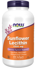 Softgels de Lecitina de Girasol NOW 1200 mg con Fosfatidilcolina