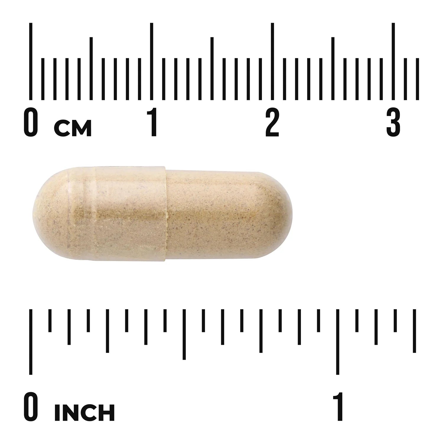 Swanson Milk Thistle Combination 175 mg capsule size comparison with measurement scale