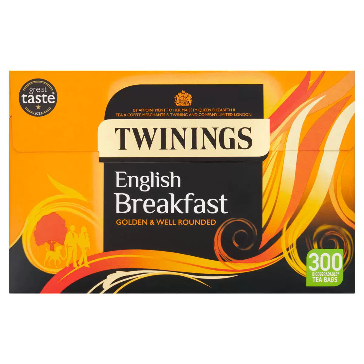 Twinings English Breakfast black tea bags pack 300 packaging front