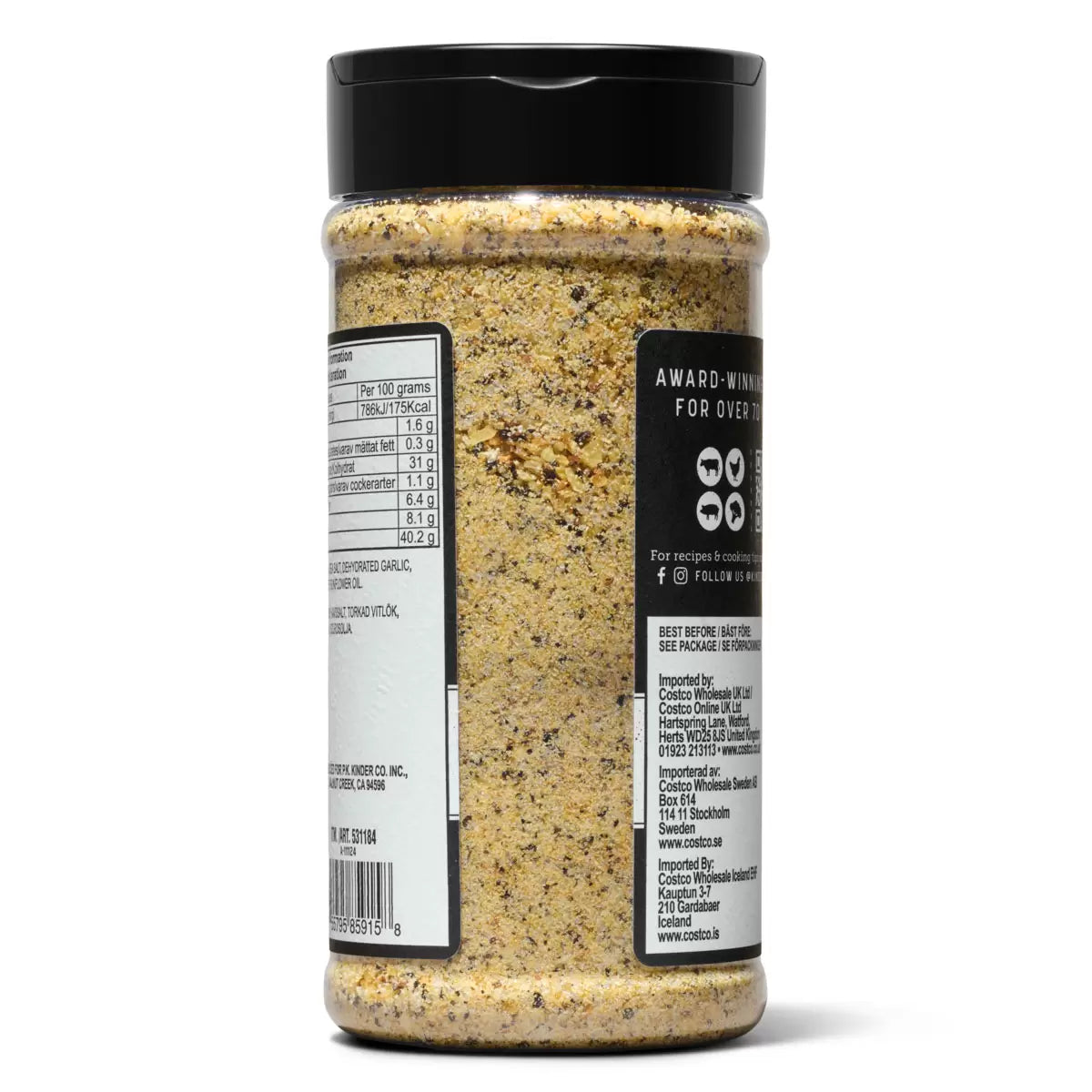 Kinder's The Blend Seasoning ingredients label 347g bottle