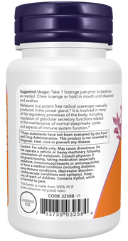 Product barcode for NOW Foods Melatonin chewables.