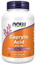 Suplemento de Aceite MCT NOW - Softgels de Ácido Caprílico 600 mg - 100 unidades