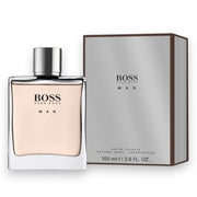 BOSS Man Eau de Toilette for Him 100ml bottle & box front on white 