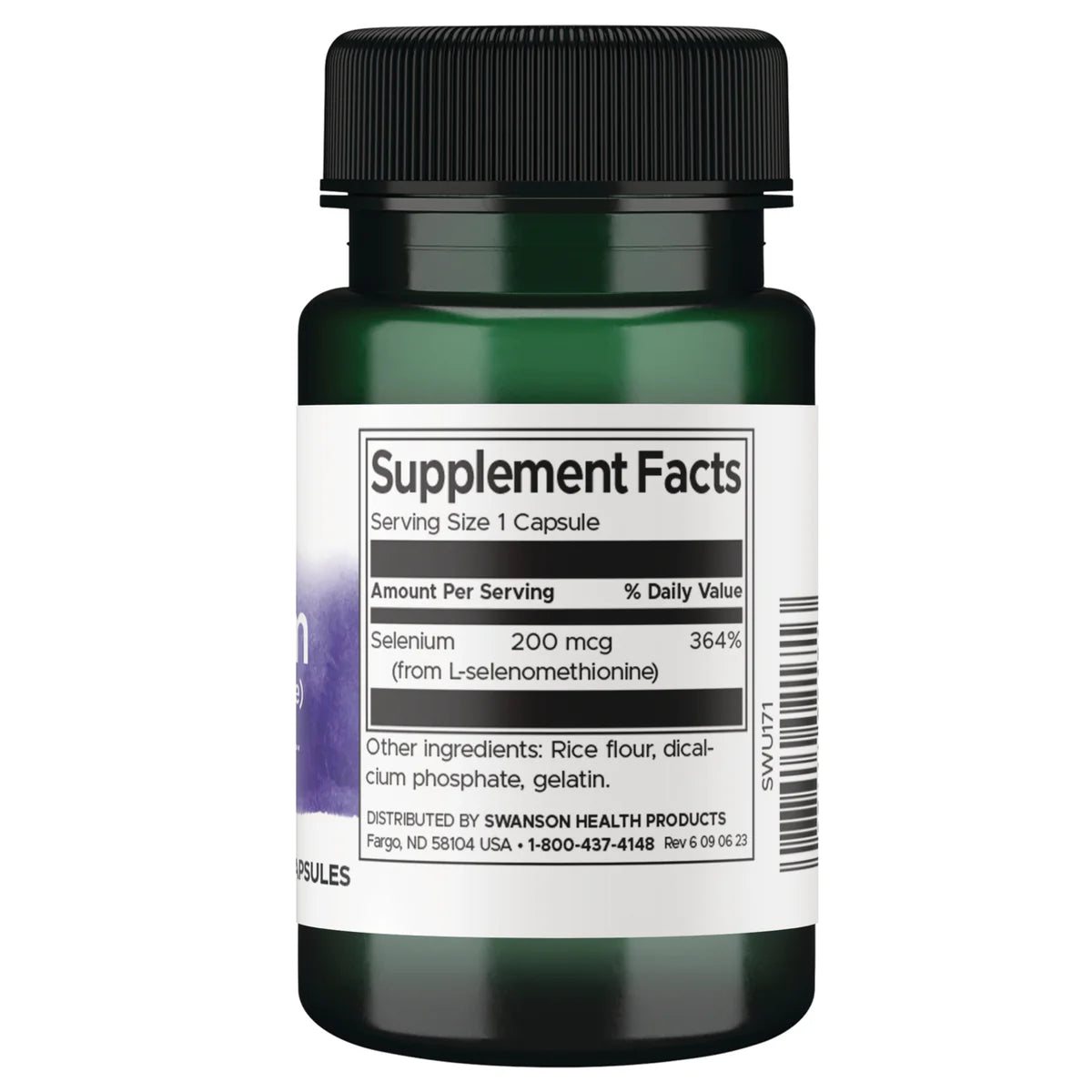 Swanson Selenium L-Selenomethionine 200mcg 120 Capsules Pack of 2 showing purity.