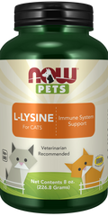 NOW Pets Polvo de L-Lisina para Gatos - Suplemento de Aminoácido Puro - 226.8 g