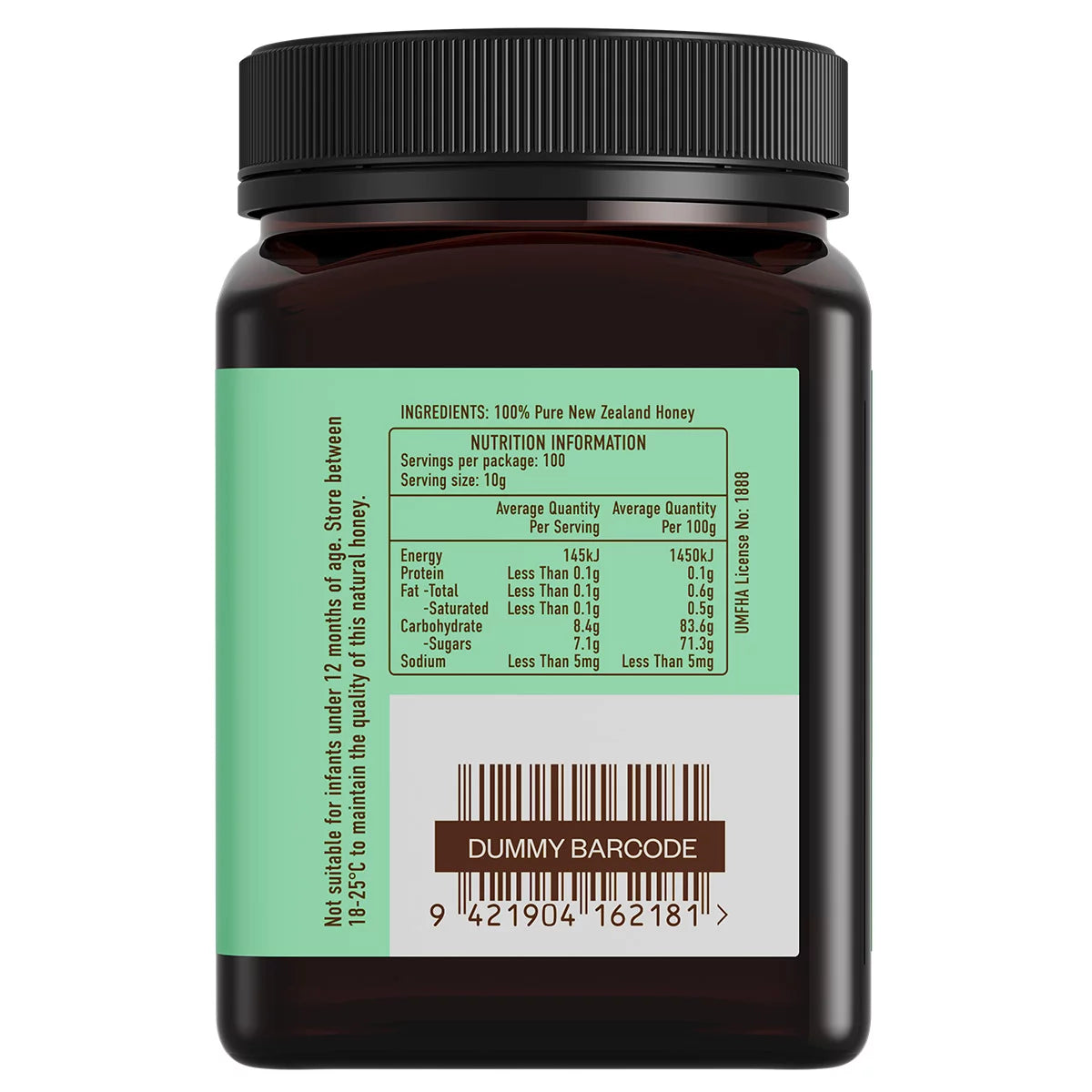 Egmont New Zealand Manuka Honey UMF 12+ MGO 355+ 1kg ingredients and nutrition information