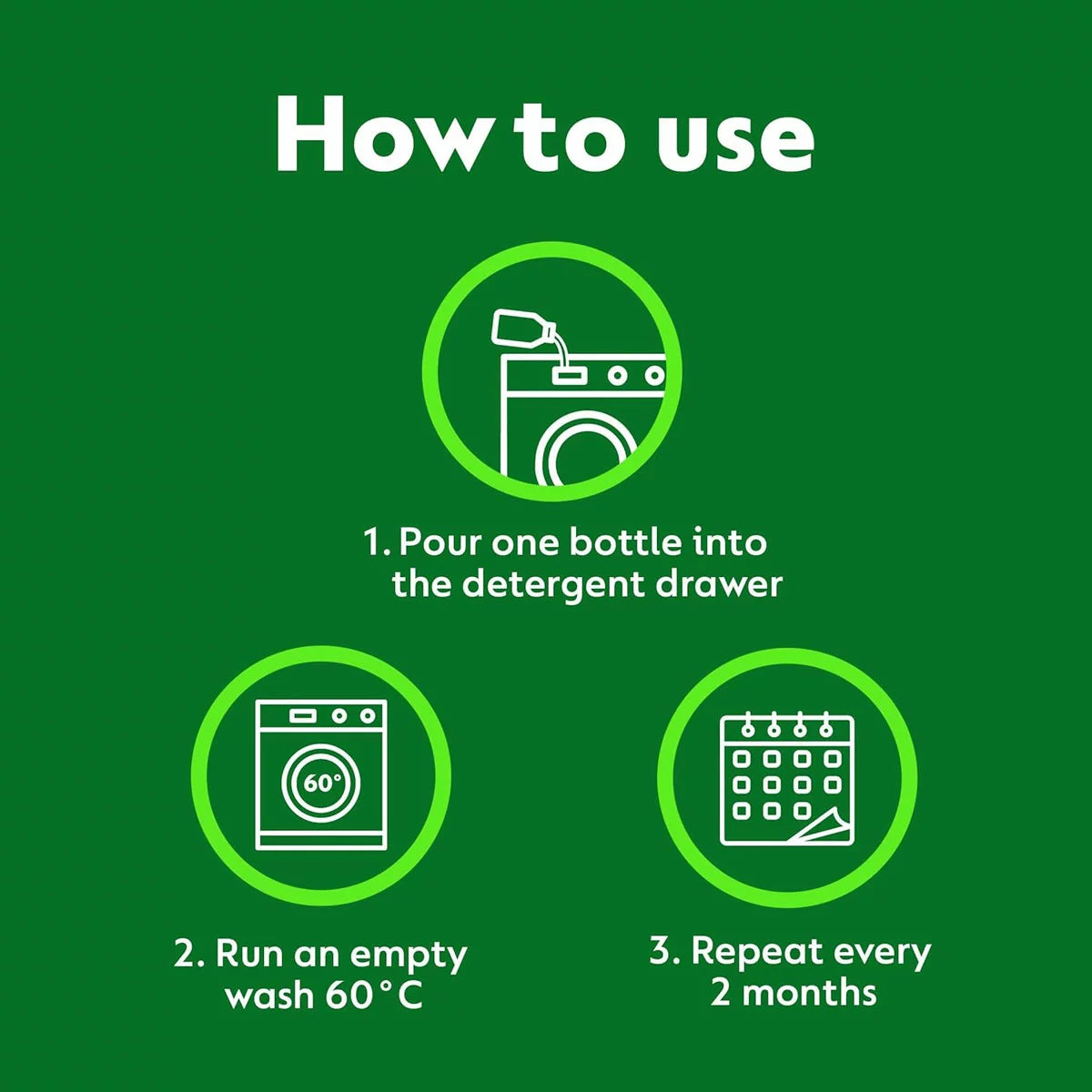 Dettol 5 In 1 Antibacterial Washing Machine Cleaner Lemon 250ml usage instructions