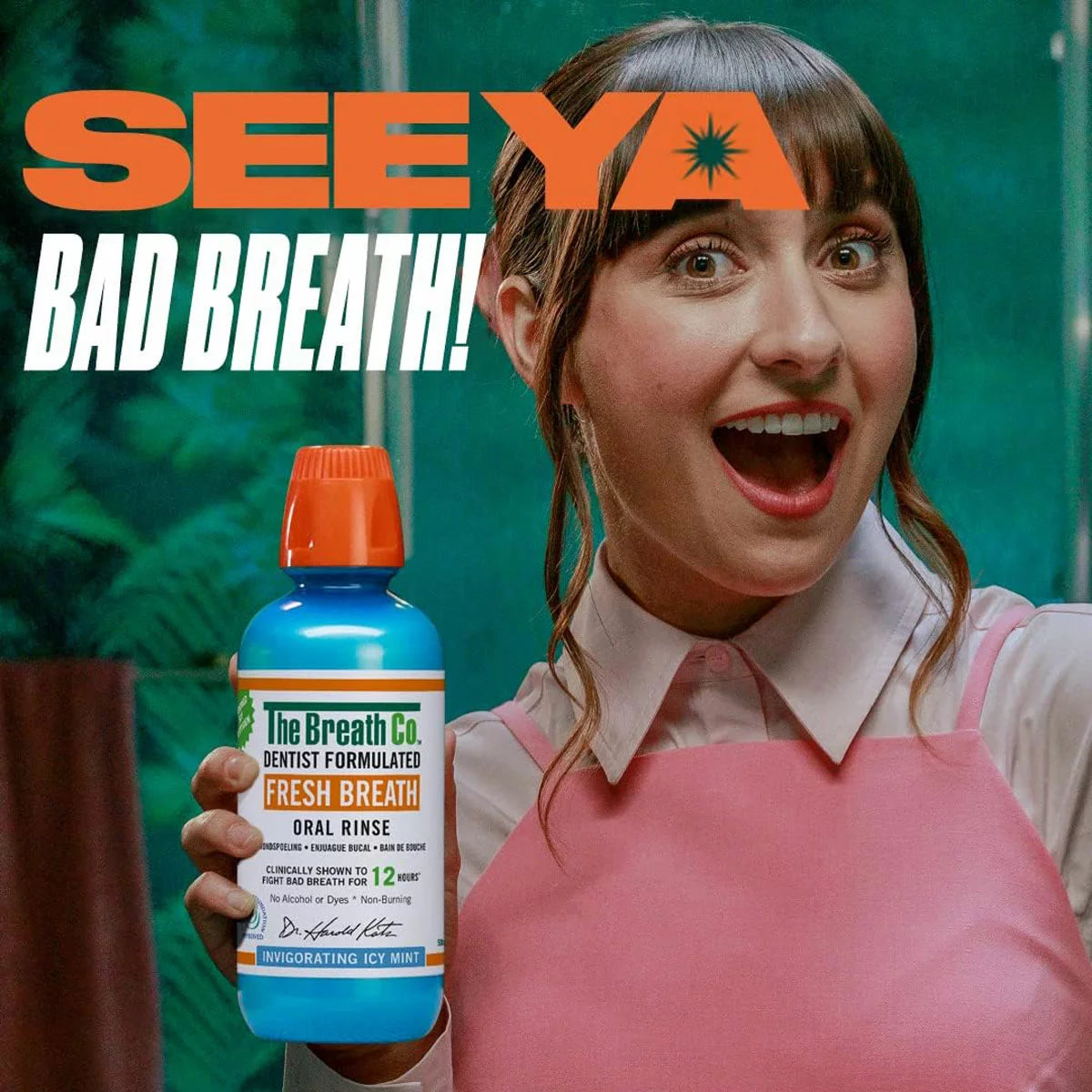The Breath Co Fresh Breath Oral Rinse Icy Mint daily oral care mouthwash bottle 1L