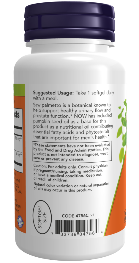 Now Foods Saw Palmetto Extract 320 mg Veggie Softgels