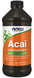 NOW Acai Liquid Concentrate - 35,000 mg Fresh Fruit Equivalent - 473mL