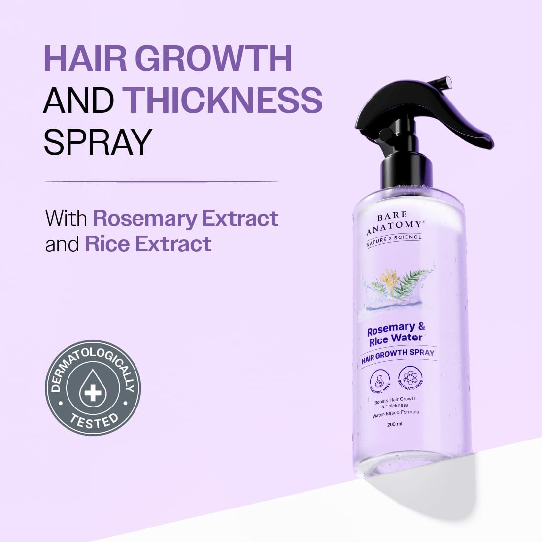 Bare Anatomy Rosemary & Rice Water Hair Spray - 200ml
