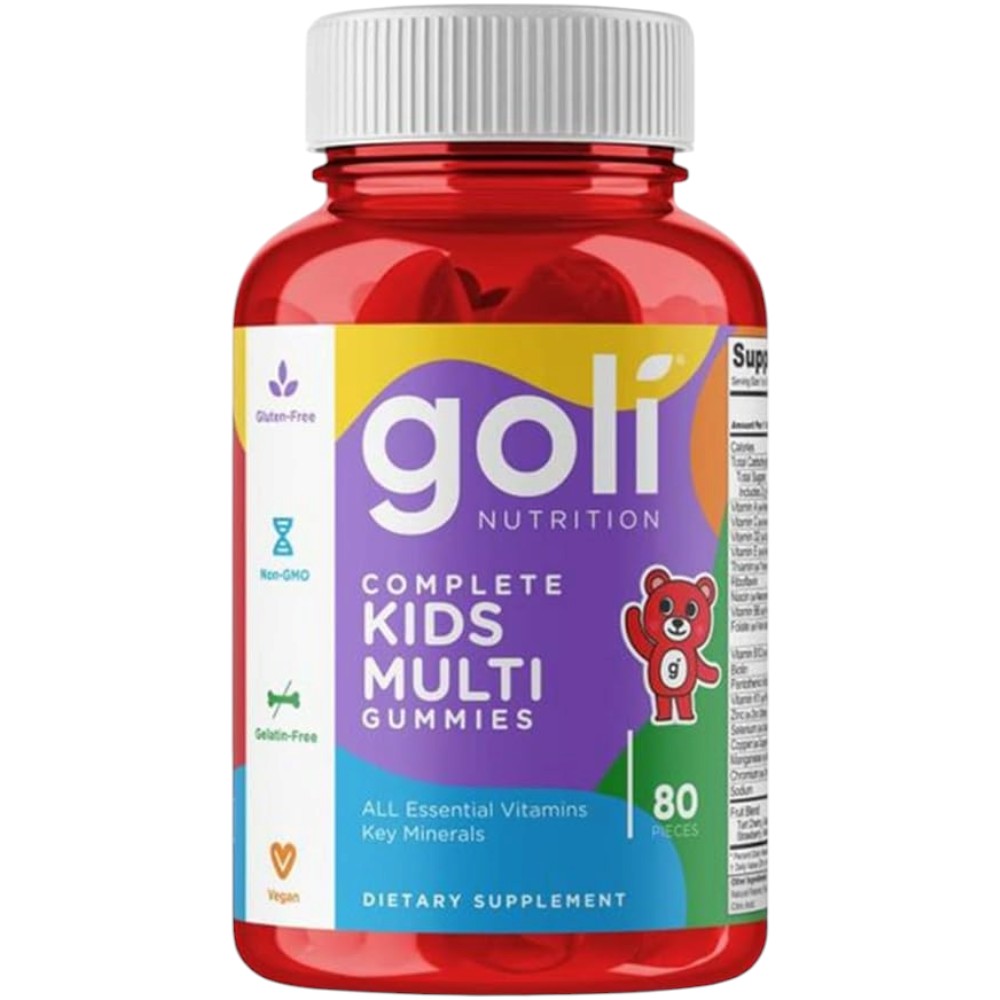 Front Image: Goli Nutrition Complete Kids Multi Gummies bottle 80 count