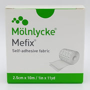 Mefix Medical Adhesive Soft Cloth Tape  box, 2.5 cm x 10 m, on white background.
