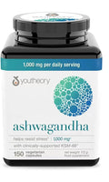 Youtheory Ashwagandha 1000 mg – 150 Cápsulas Vegetarianas