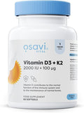 Vitamina D3 2000 UI y K2 100 μg (MK-7) en aceite MCT Osavi - 60 cápsulas blandas