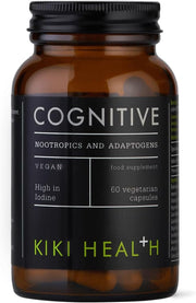 Front image: KIKI Health Cognitive nootropic adaptogen blend vegetarian capsules bottle 60 count