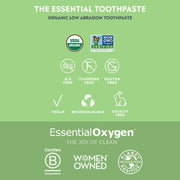 Essential Oxygen BR Organic Low Abrasion Toothpaste - Peppermint - 113g