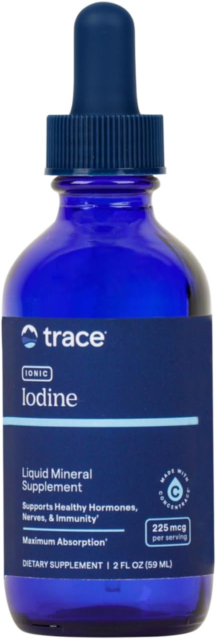 Front Image: Trace Minerals Ionic Iodine 225mcg liquid drops bottle 59ml