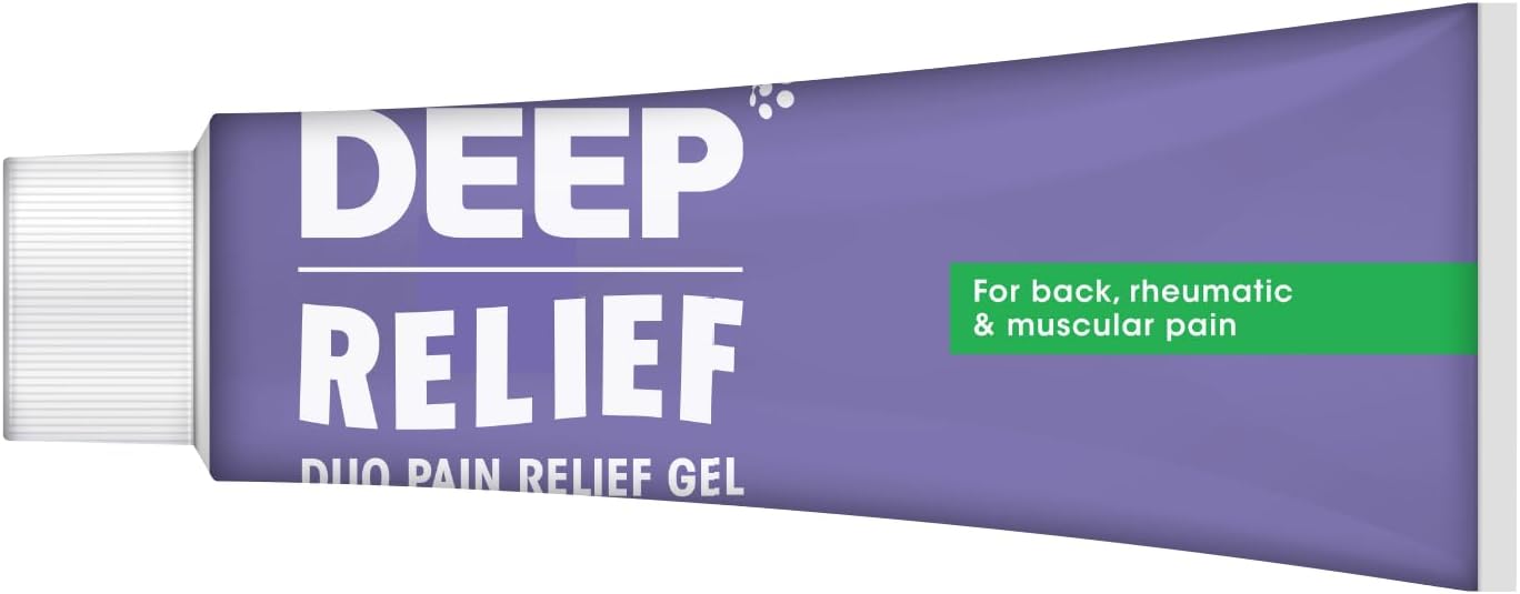 Deep Relief Duo Pain Relief Gel tube packaging ibuprofen and levomenthol gel 30g front product image