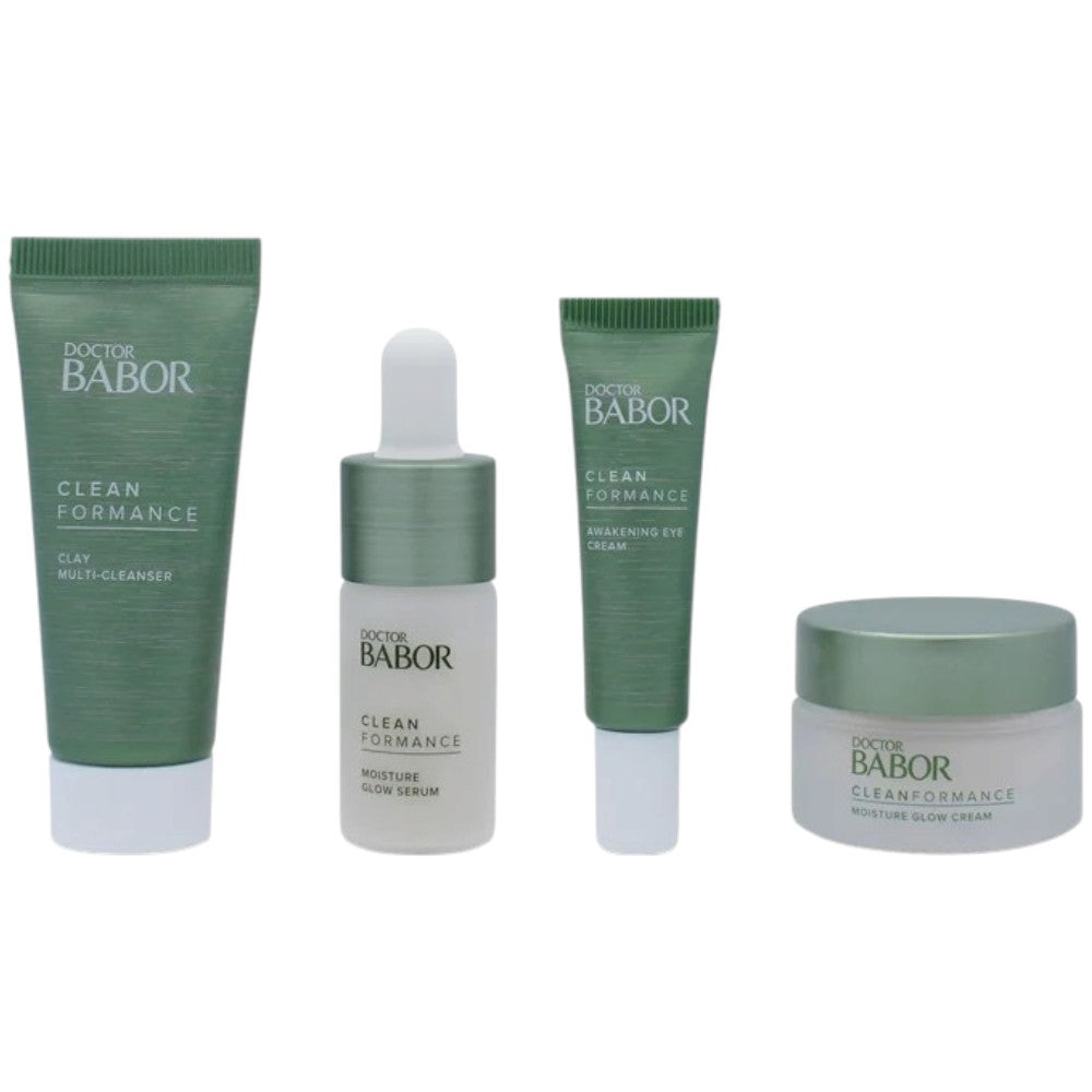 Doctor Babor Clean Formance Moisture Glow 5 piece skincare travel set lifestyle use image