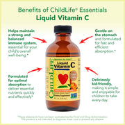 ChildLife Essentials Liquid Vitamin C key benefits vitamin C orange 118ml