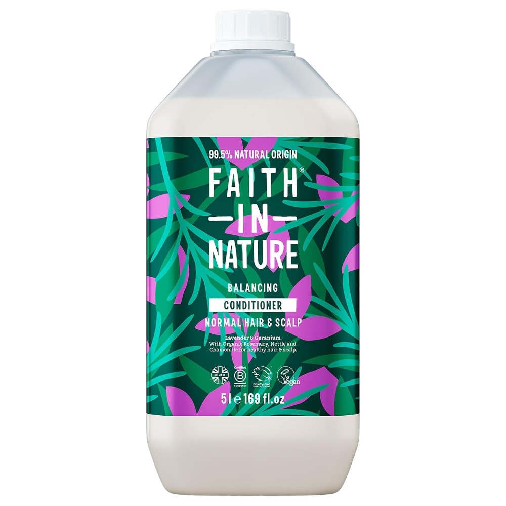Faith In Nature Lavender & Geranium Conditioner Refill 5L bottle packaging