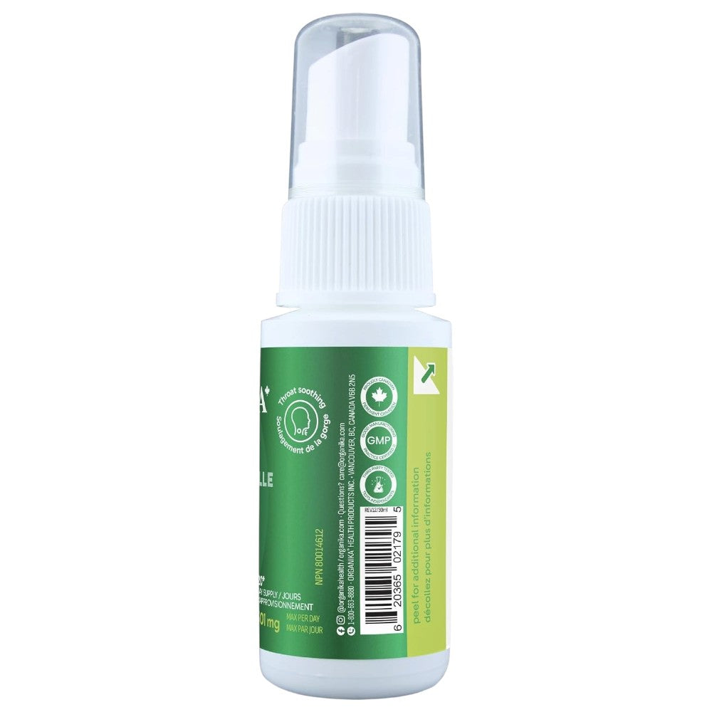 Organika Canadian Bee Propolis Alcohol-Free Throat Spray 2 x 30ml bottle barcode image