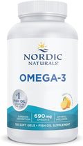 Nordic Naturals Omega-3 - Cápsulas blandas de aceite de pescado con 690 mg de EPA y DHA - Sabor a limón