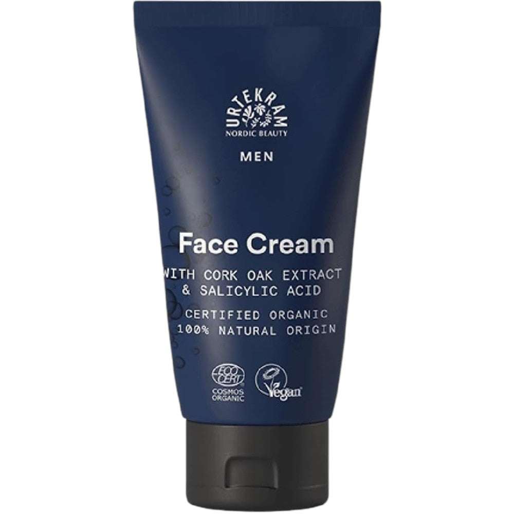 Urtekram Men Face Cream with Cork Oak and Salicylic Acid 75ml tube