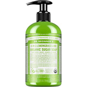 Dr. Bronner's Lemongrass Lime 4-in-1 Organic Sugar Pump Soap 355ml pump bottle