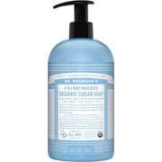 Dr. Bronner's Baby Unscented 4-in-1 Organic Sugar Pump Soap 710ml pump bottle