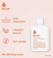 Bio-Oil Ultralight Moisturising Body Lotion, pump bottle packaging, fragrance not specified, 250ml, ingredients information