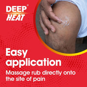 Deep Heat Max Strength Heat Rub Cream, tube and carton packaging, no flavour, 35g, topical application instructions