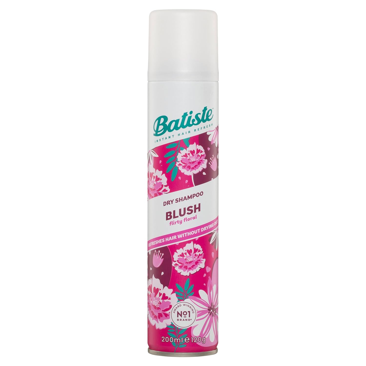 Front Image: Batiste dry shampoo blush floral fragrance 350ml spray can