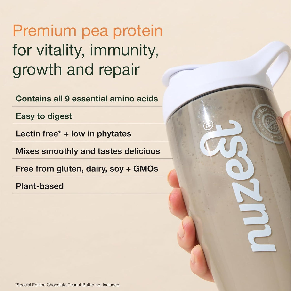 Nuzest Clean Lean Protein Powder Wild Strawberry 10 x 25g sachets ingredients and nutrition information