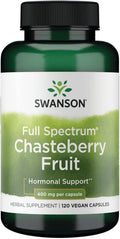 Suplemento de Vitex (Sauzgatillo) Swanson 400 mg - 120 Cápsulas Veganas