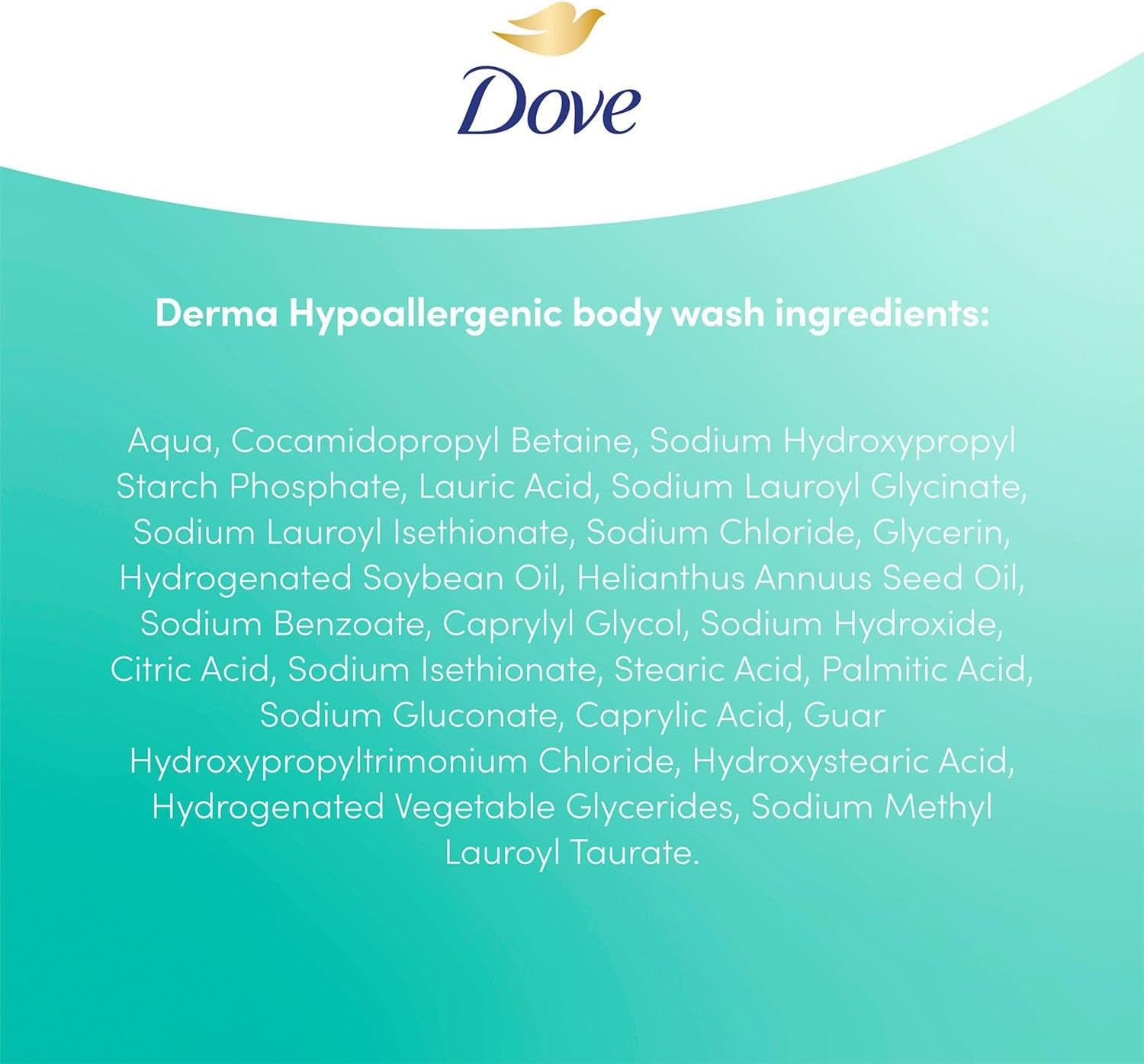Dove Derma Hypoallergenic Body Wash, Fragrance Free - 450ml